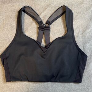Brooks Black Racerback Sports Bra with Strappy Back